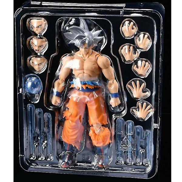 Anime Dragon Ball Figur Son Goku Figur SHF Super Vit Hårig Son Goku PVC Actionfigur Modelldocka Leksak Figur Samlarobjekt Present Till Barn White White