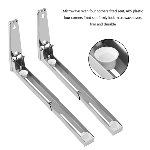 2x Kök Rostfritt Stål Mikrovågsugn Konsol Robust Fällbar Stretch Väggmonterad Hylla