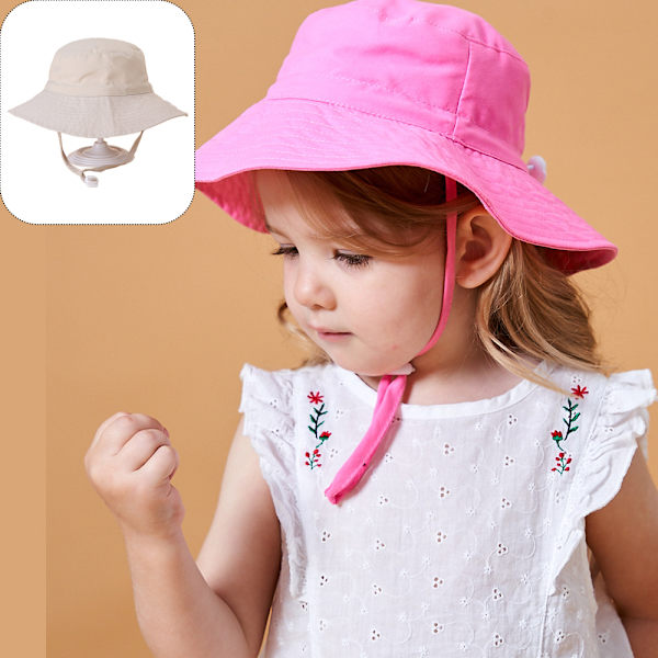 Vår och sommar solhatt, flicka baby andningsbar snabb torr strandhatt