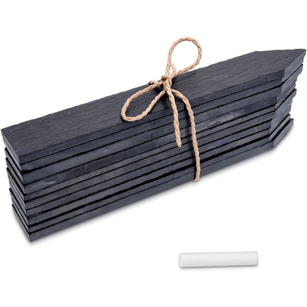 Skiffer växtetikett - Växtmarkör 20 x 3 cm - Set med 10 trädgårdsetiketter för växter grönsaker blommor - Skylt med krita