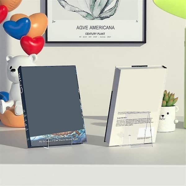 8-pack akrylbokstöd - Transparenta displayställ för album, CD, bild, tallriksutställning