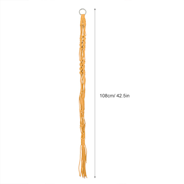 Macrame växt hängare inomhus utomhus växt hållare för hängande krukväxter blommor (gul)