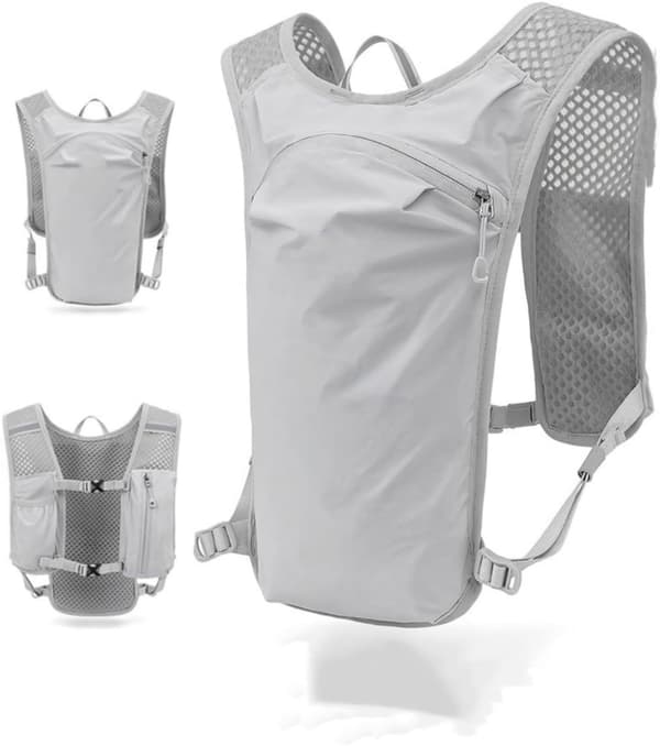 20L Hydration Backpack, Running Vest - Lightweight 0.13kg, Cycling Marathon Water Bag with Hose Grey Gray
