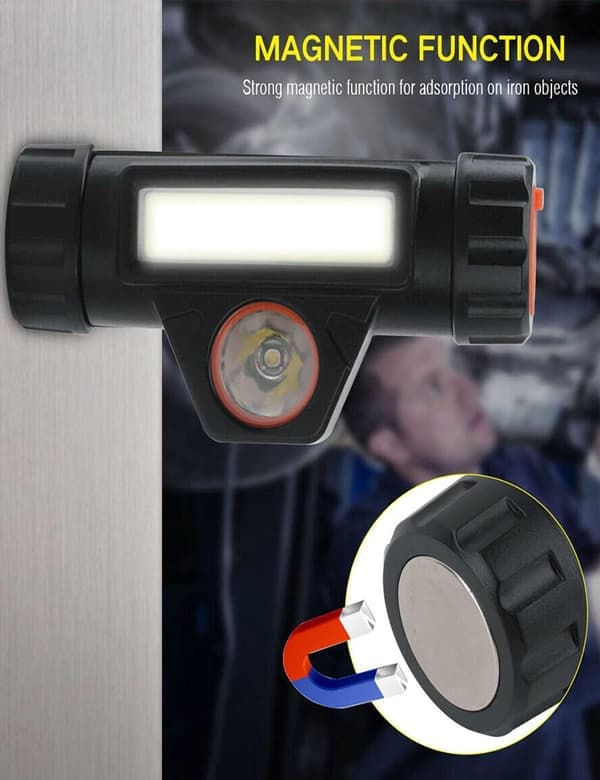 2-pack LED-pannlampor bärbara, lång räckvidd, uppladdningsbara, hög lumen, batteridrivna