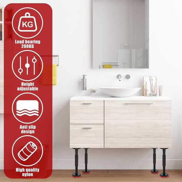 Teleskopisk stödstång, justerbart stödsystem, justerbar stödstång, stöder upp till 200 kg, 18-45 cm skåplyftstång för skåp (2-pack)