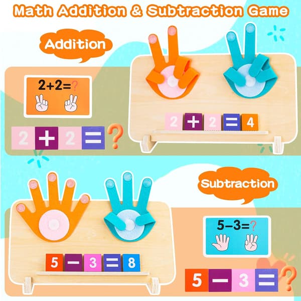 Educational Games Kids 3 4 5 6 Years Math Toys Counting Learning Games for Learning to Add and Subtract Math, Ideal Gift.