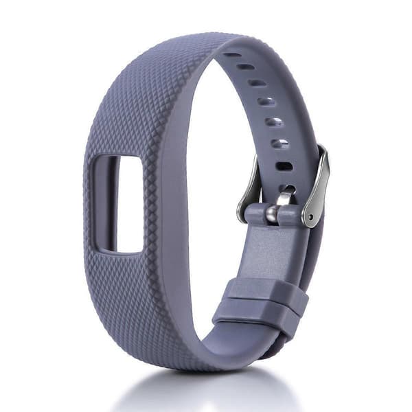 Til Garmin Vivofit 4 xDfind Sølvspænde Silikone Sportsurrem Grå Grey L
