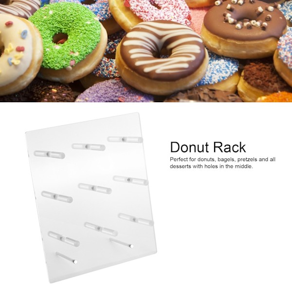 Akryl Donut Display Ställ Genomskinlig Rack Hållare för Bröllop Födelsedagsfest Dekoration