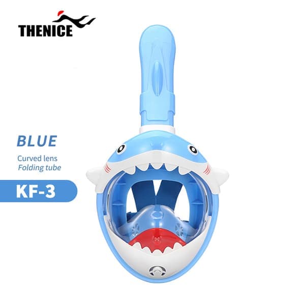 Snorkelmasker för barn, dykmasker, helmasker för barn i åldern 4-12 år (blå) blå