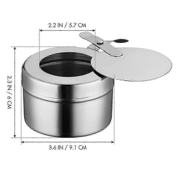 10-pakks drivstoffholder i rustfritt stål med lokk for chafing dish, buffetgrill - bra