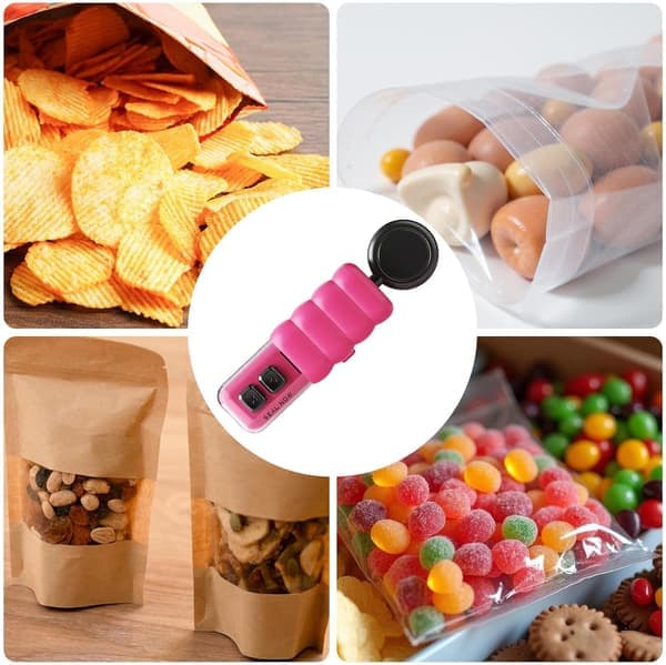 Magnetisk påsförslutare med 3 värmeinställningar - 10x4cm Bärbar återförslutare för snacks, godis, torrfoder och matlådor