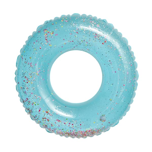 73 cm blå glitrende krystal oppustelig badering, trendy skinnende poolflyder