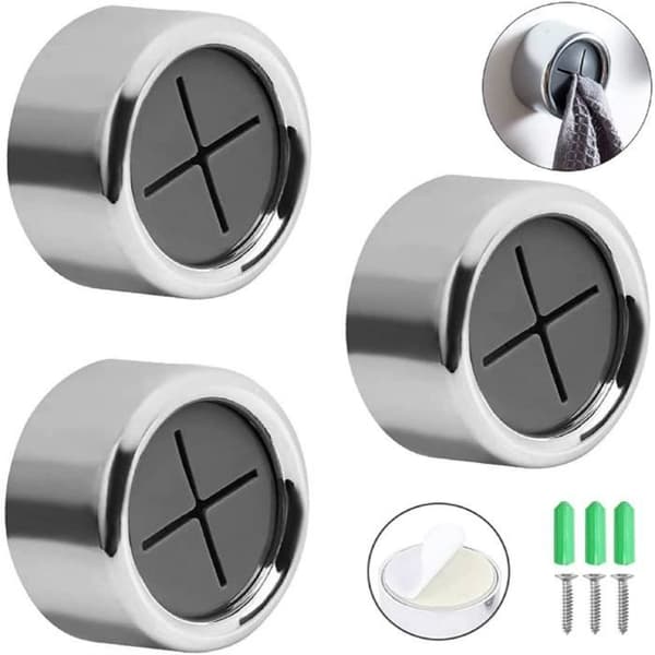 Dishcloth Holder - Love Beauty - 3 pcs - Eco-friendly ABS - Chrome-plated plastic - Suction cup