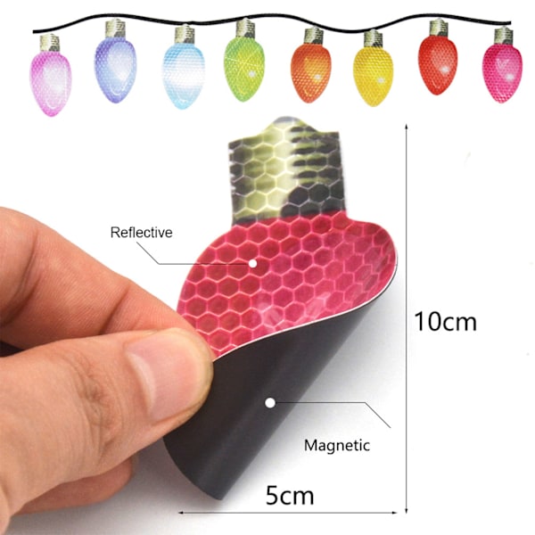 Magnetiska julbilsdekorationer för bilar, reflexlampor, jultomte, ren, bildekorationer