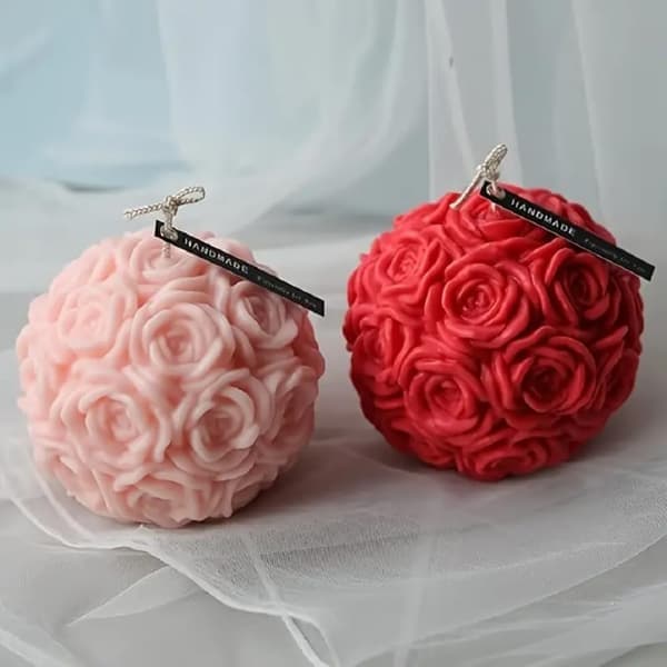 Rosboll Lysform 3D Roser Blomster Silikoneform til Lysfremstilling Vokssmelter Aromaterapi Valentinsdag Gave Ler Håndværk DIY Sæbe