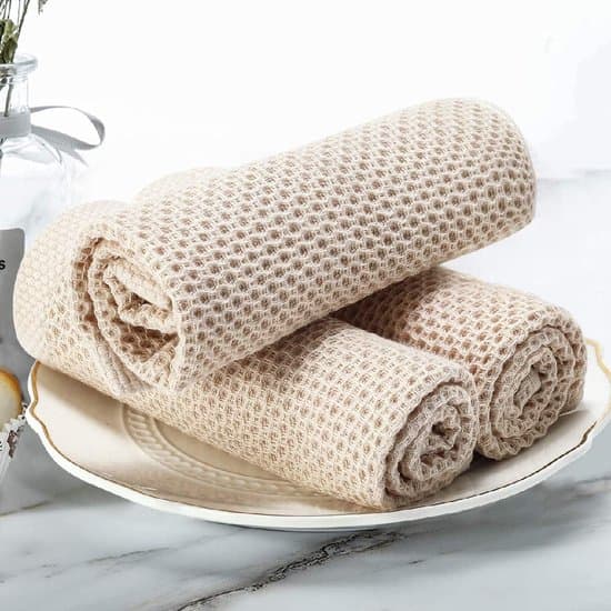 Køkkenviskestykker i bomuld – sæt med 6 (beige)