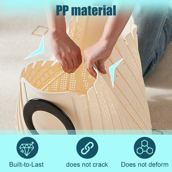 Foldable Laundry Basket Ventilated Portable Laundry Hamper with Handle Storage Container for Snacks Clothes for Outdoor Camping Storage Flower Baskets