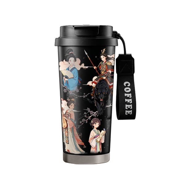 Termosmuki 500ml ruostumaton teräs Halloween-design Black