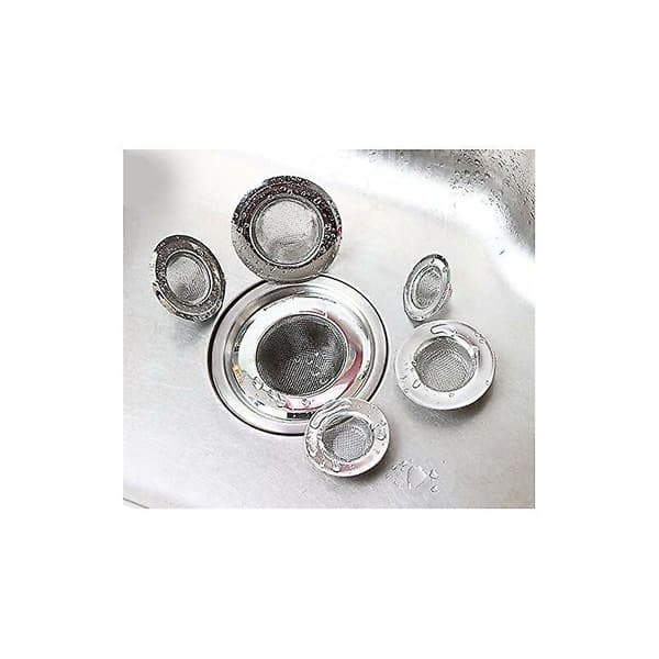 2 stk. rustfrit stål si, mini vask si, rustfrit stål vask afløbsfilter si, filter si, filter til bruser, bad eller køkkenvask