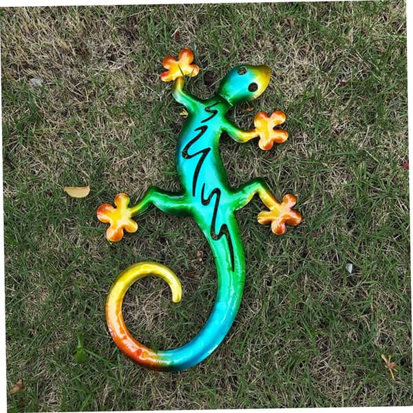 3-delt veggdekorasjon med øgle/gekko