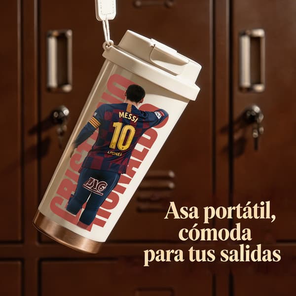 Termoskaffemugg 500ml Rostfritt Stål Grafisk Design, Isolerad kaffemugg, läckagesäker resemugg med lock Black