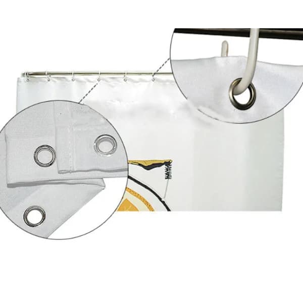 Mjukt duschdraperi för interiör med krokar 180 x 200 cm polyester tryckt cocoty des, A