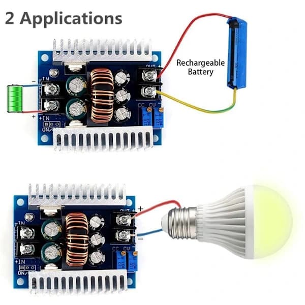 Step Down 300W 20A DC CV Step Down Converter Module DC Strømforsyningsmodul 6V-40V til 1.2V-35V Spændingsregulator Rød, A