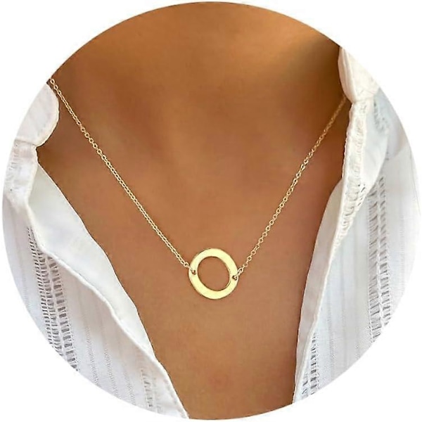 Guld Initial Halsband för Kvinnor - 14k Guldpläterade Stora Bokstavs Hängen Halsband för Kvinnor Trendiga Smyckesgåvor O