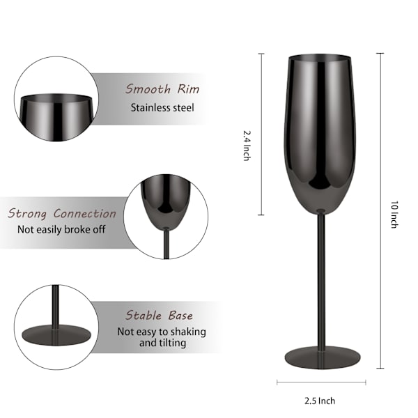 Champagne glas i rustfrit stål
