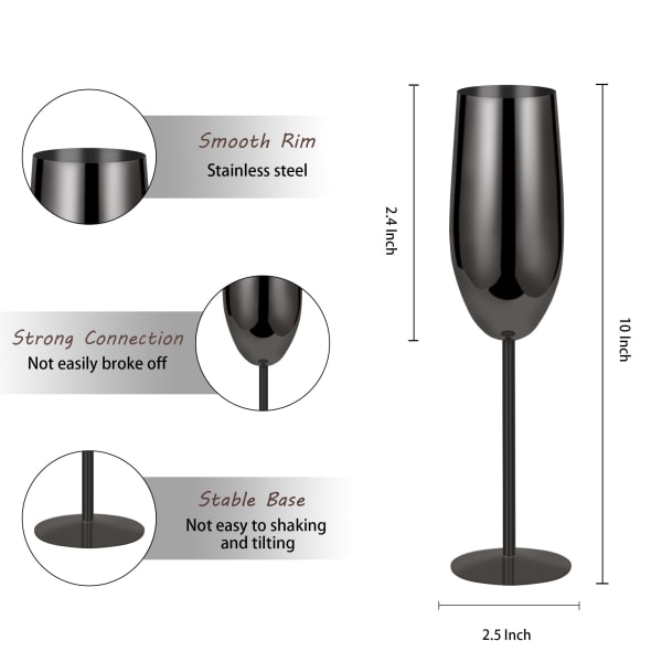 Stainless steel champagne glass