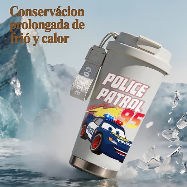 Bærbar kaffetermos 500ml 316 rustfritt stål kunstnerisk design Pink
