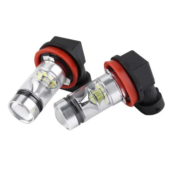 2x H8 H9 H11 6000K Super Hvite 100W LED-frontlyspærer Kit Tåkelys Bilkjørelys