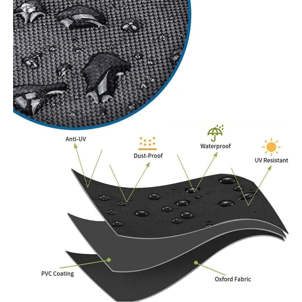 1 Stykke Svart 190*71*117CM Rullestoltrekk Vanntett og