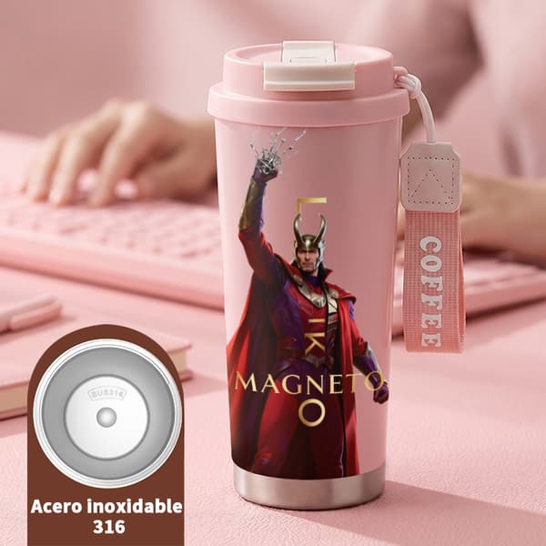 Termokopp 500ml 316 Rustfritt Stål Tegneseriedesign Pink