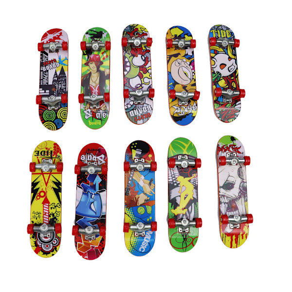Finger Skateboard, Set med 7 Mini Fingerleksaker Deck Truck Finger