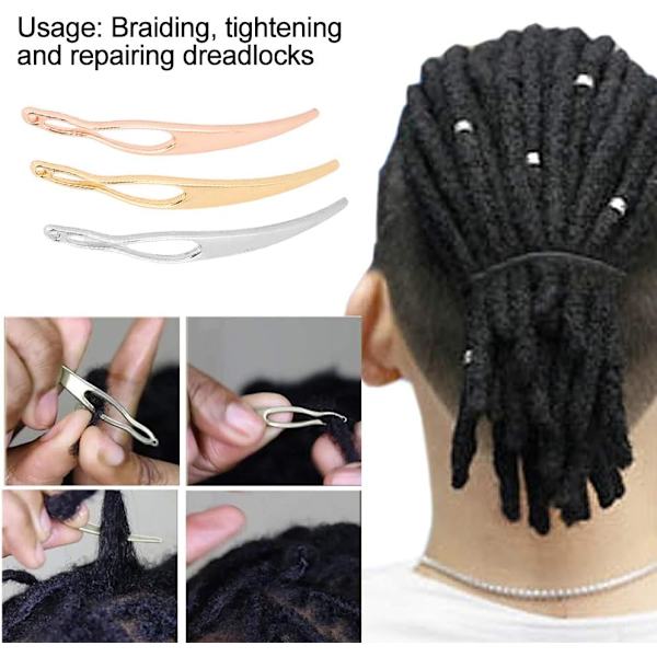 Sett med 3 hår Dirty Braid Braid Packing Crochet Needle Sack Wig