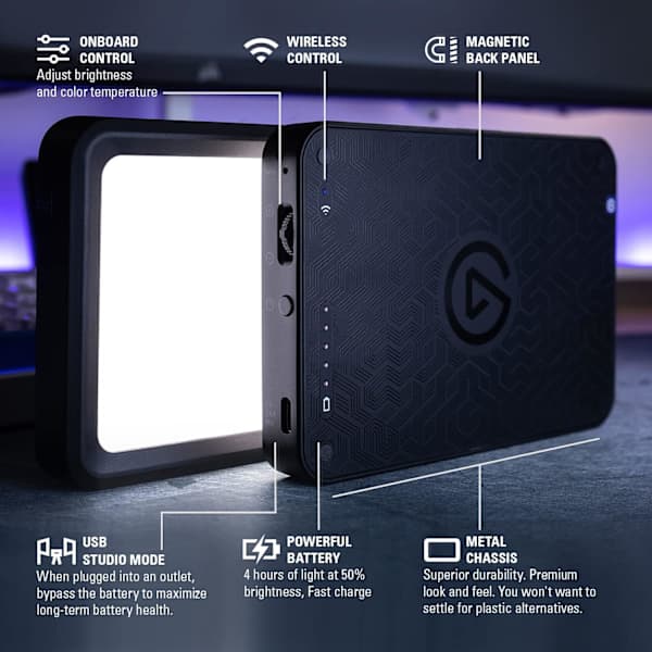 Bærbar LED-panel til streaming, videokonferencer, spil osv., A