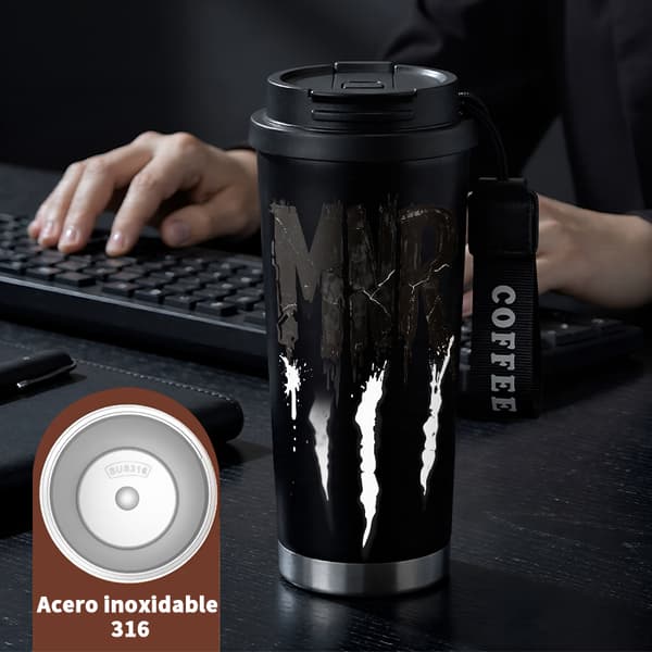 Termokopp 500ml 316 Rustfritt Stål Anime Design Black
