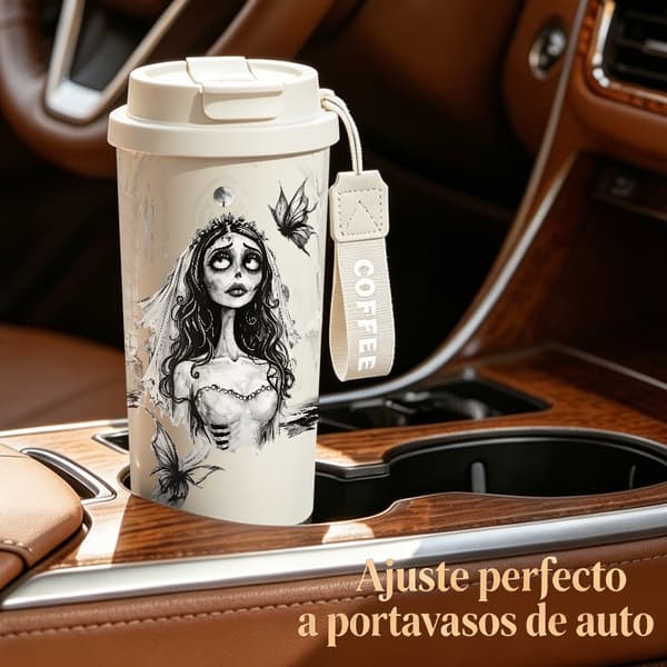 Kaffetermos 500ml Rustfritt Stål Dyreprint Design Black