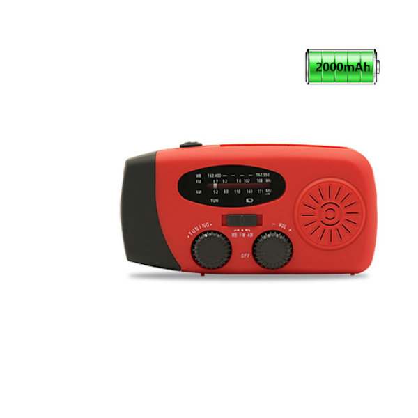 Nödhandvevradio med LED-ficklampa AM/FM NOAA Bärbar väderradio