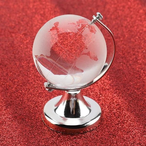 En 3D Krystallkule Globe, mini transparent glasskule, rund, A