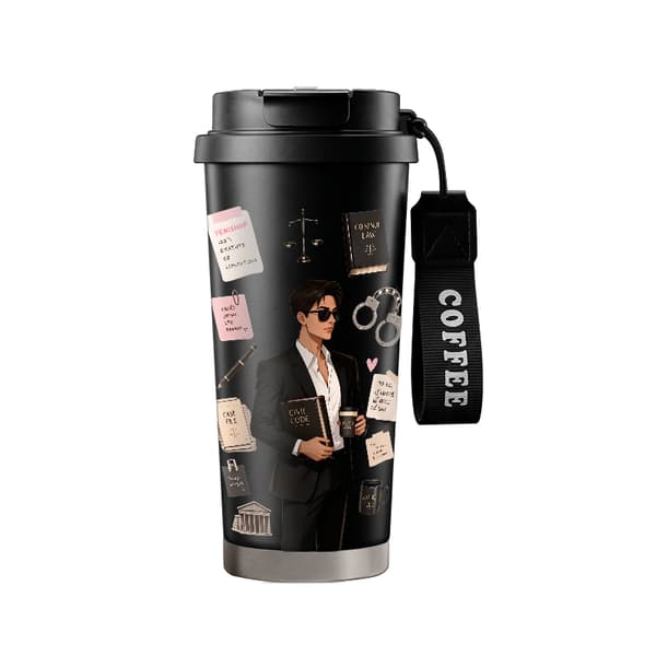 Kaffetermos 500ml Rustfritt Stål Kunstnerisk Design Black