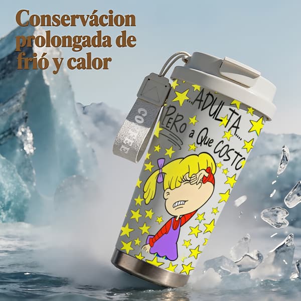 Kaffetermos 500ml 316 Rustfritt Stål Fargerikt Design White