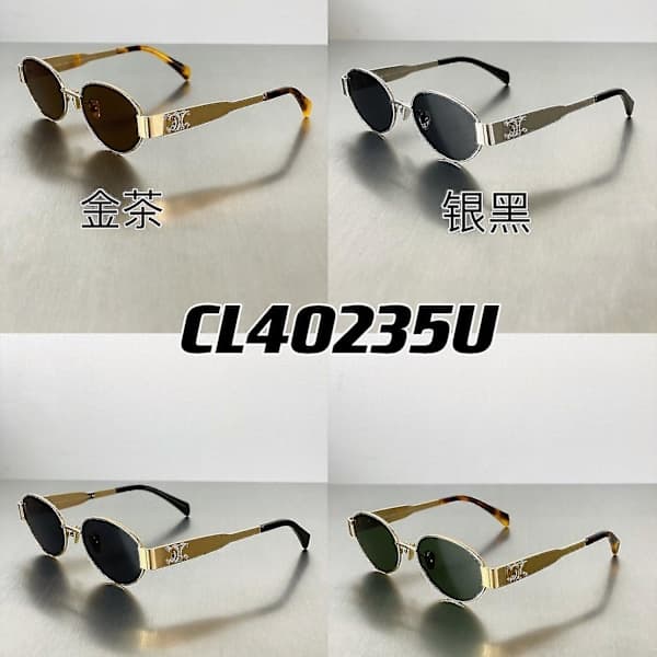 Dame Retro Arc de Triomphe Solbriller Guld Sort
