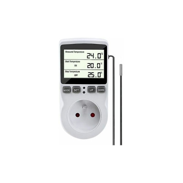 Termostatuttak, digital programmerbar uttak-timer med probe, drivhusvarmer akvarium
