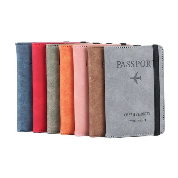 RFID-nahkainen passikotelo Dokumenttien matkapassin pidike kahvi 14,8cmX1cmX11cm(5.82X0.39X4.33)
