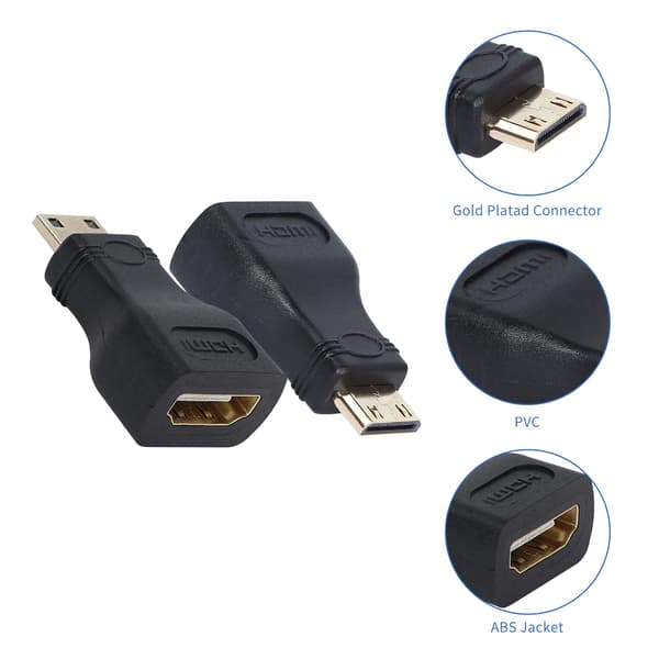 Mini HDMI han til standard HDMI hun adapter