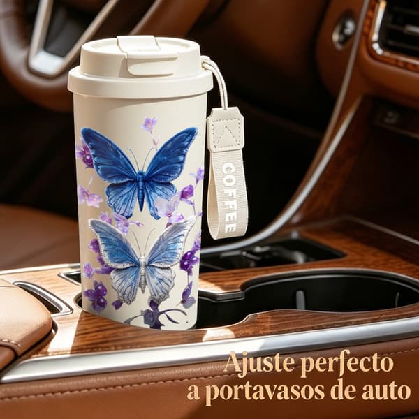 Kaffetermos 500ml 316 Rustfritt Stål Retro Design White