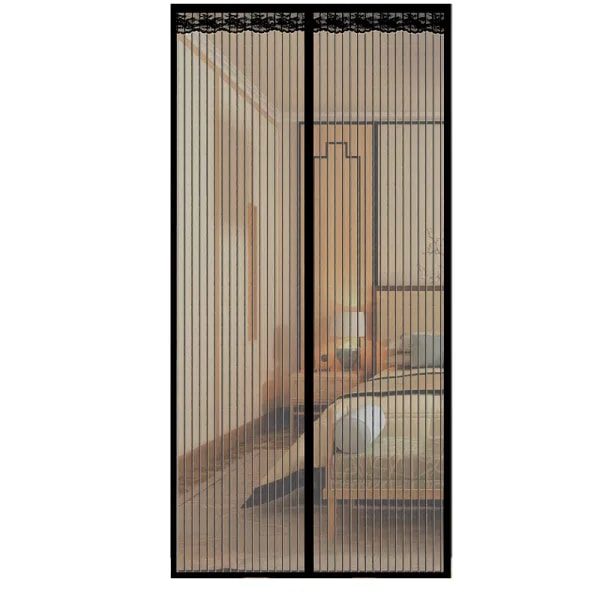 INF Myggnett for dør med magnetisk lukking 100 x 220 cm Svart