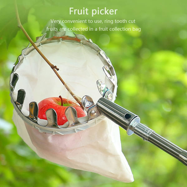 2 Maskiner Metal Frugtplukker Opsamlingspose Have Udendørs